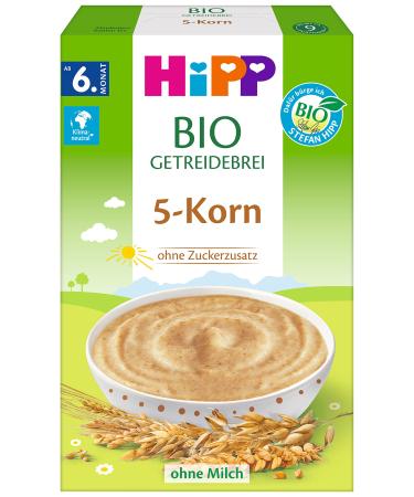 Hipp Organic Cereal Porridge Unsweetened Five Grains Pack of 6 (6 x 200 g) Five Grains 200 g (Pack of 6) - Buy Online on GoSupps.com