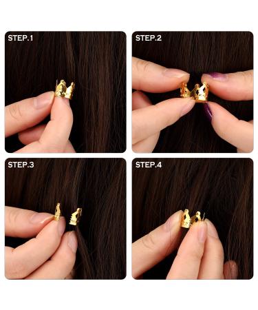 Dreadlock Beads | 64 Metal Cuffs Tubes Jewelry for Hair Braiding | Women & Girls DIY Hair Styling - Buy Online on GoSupps.com