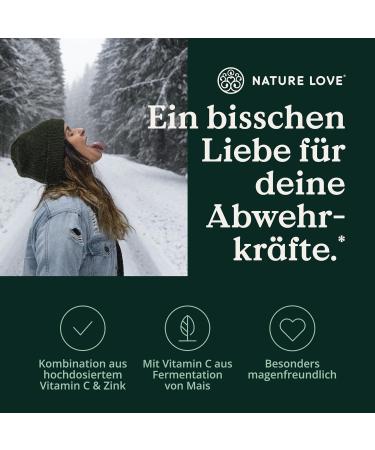 Nature Love Vitamin C Buffered & Zinc 180 Capsules | 1000mg Vitamin C + 15mg Zinc | Vegan pH-Neutral Lab-Tested | Made in Germany - Buy Online on GoSupps.com