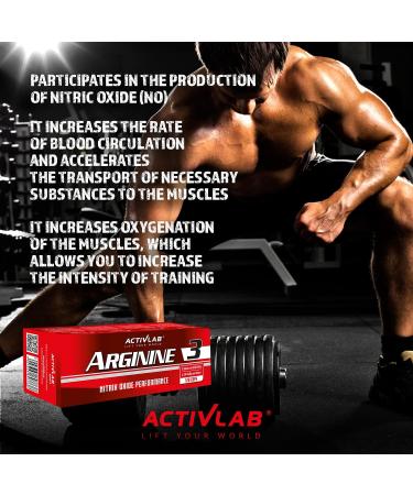 Activlab Arginine3 - 120 Capsules for Maximum Performance | Arginine Alpha-Ketoglutarate & Pyroglutamate | International Shipping Available - Buy Online on GoSupps.com