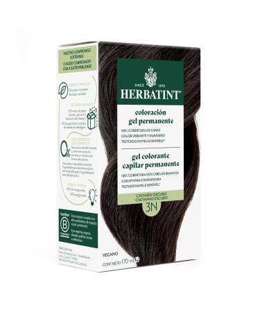 Herbatint Herbatint Permanent Hair Dye 3N Dark Brown 170 ml | Ammonia-free 100% gray coverage | Dermatologically tested with 8 natural extracts