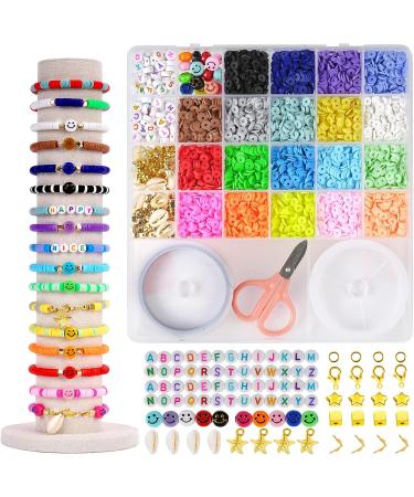 LZOUOWO 5300 Clay Beads Bracelet Making Kit for Girls 8-12 | Smiley Face, Heishi, Letter Beads Set - 5300pcs - Buy Online on GoSupps.com