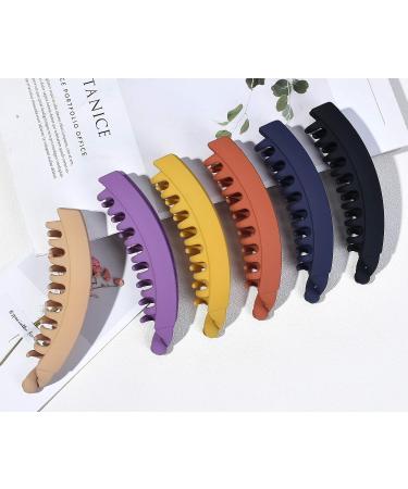 6-Piece Large Banana Hair Clips for Thick Hair - Non-Slip Ponytail Holder in 6 Mix Colors - Buy Online on GoSupps.com