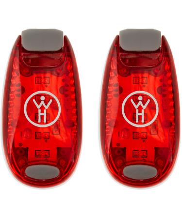 LED Safety Light 2 Pack - Nighttime Visibility for Runners, Cyclists, Walkers, Joggers, Kids, Dogs, Relays & More - Clip to Clothes Strap to Wrist, Ankle, Bike, Collar, or Just About Anywhere! Red