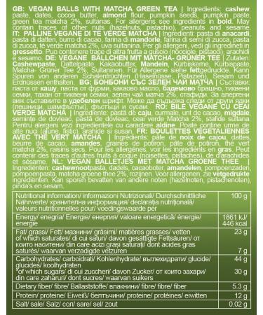 nouri Matcha Green Tea balls Vegan Gluten Free No Added Sugar (8 packs of 10 balls each) 800 gms - Buy Online on GoSupps.com