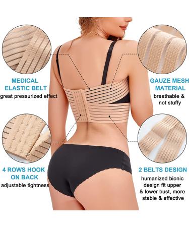 SCARBORO Post Surgery Breast Band for Women - Compression Support Strap for Breast Implants, Augmentation, Reduction - XL-2XL Beige - Buy Online on GoSupps.com