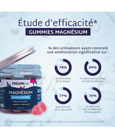 Mium Lab - Magnesium Citrate 300mg - Superior Absorption to Marine Magnesium - Vitamin B6 - Reduces Fatigue Stress and Nervousness - 1 Treatment of 21 Days - Made in France - Buy Online on GoSupps.com