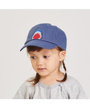 LANGZHEN 100% Cotton Kids Plain Baseball Cap - Adjustable Sun Hat for Boys Girls, Shark Navy - Buy Online on GoSupps.com