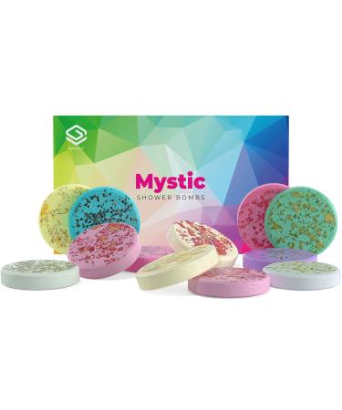 Mystic Set of 12 Shower Bombs   Shower Steamers - Aromatherapy   Essential Oils for Home Spa   in Shower Steamer Spa - Vaporizing Shower Tablets   for Mom and Wife   Perfect Set