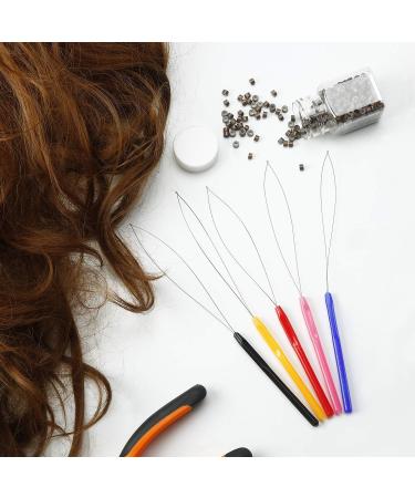 10 Packs Wood Hair Extension Tools - Slope Needle Zughaken Pearl Device for Hair/Feather Extensions - Multi-Colored Loop Tools for Seamless Application - Buy Online on GoSupps.com