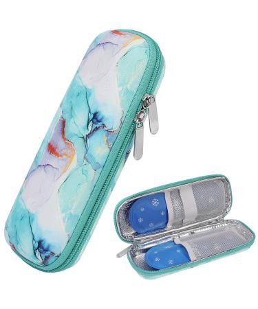 Jakago insulin cooling bag portable insulin pen bag with 2 nylon cooling packs for diabetes accessories & cool diabetes medication (M-green)