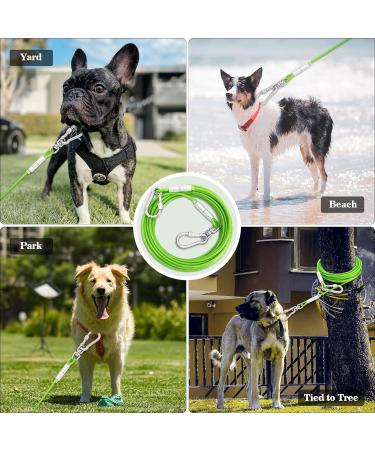 Green Dog Tie Out Cable Lead With Steel Buckle 3/6/9/15m Dog Runner Cable with Swivel Hook Dog Leash Run Tether for Yard Outdoor Camping for Dogs Pets Up to 500 LB(3m) 3M Green - Buy Online on GoSupps.com