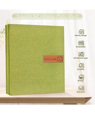 Popotop Large Self Adhesive Photo Album | DIY Scrapbook for Mom & Family | 40 Pages Picture Book with Pen and Board | 11.5 x 10.6 inches | Matcha Green - Buy Online on GoSupps.com