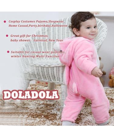 Doladola Baby Hooded Onesie Romper | Toddler Animal Jumpsuit | 3-6 Months | Pink Rabbit | Autumn Winter Outfit - Buy Online on GoSupps.com