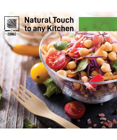 2ZEBRAZ 100% Bamboo Cutlery Set - Eco-Friendly Flatware in Premium Box Set of 100 - Buy Online on GoSupps.com