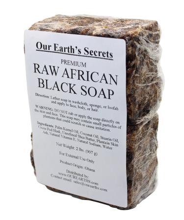 Our Earth's Secrets Natural Raw African Black Soap  2 lbs.