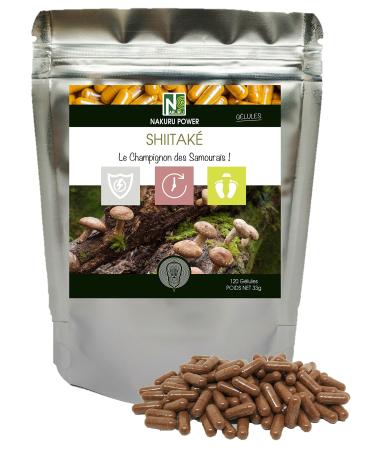 NAKURU | Shiitake | 120 Capsules of 275mg | Power Range | Made in France | “The Samurai Mushroom!”