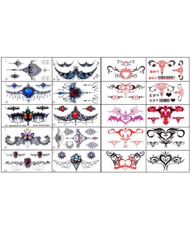 Qullue types of flowers  sexy temporary tattoo stickers and fake tattoos that look real and last long are suitable for girls  women or adults(20 sheet temporary tattoo stickers 7.5 * 3.6 inches) 20 sheet temporary tattoo...