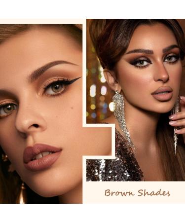 Nude Pink Brown Eyeshadow Palette - 25 Colors, Matte & Shimmer, Highly Pigmented, Hypoallergenic Eye Makeup - Oatmeal Milk Tea - Buy Online on GoSupps.com