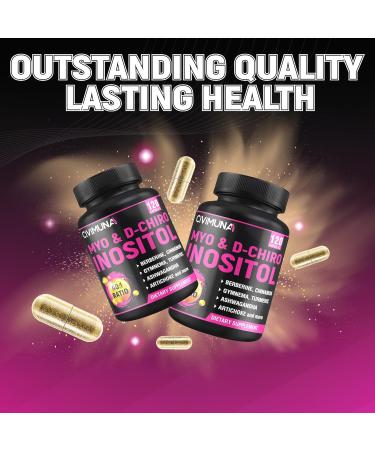 CIVIMUNA Inositol Supplement - Myo-Inositol and D-Chiro Inositol Plus Ashwagandha Berberine Cinnamon and 5 Mores - 120 Capsules - Buy Online on GoSupps.com