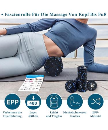 Fascia Roller Set - 3D Textured Massage Roll for Muscle Relief | Foam Scooter & Ball for Yoga & Connective Tissue Health - Buy Online on GoSupps.com