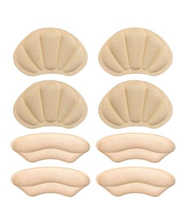 Sibba 4 Pairs High Heels Cushion Pads Inserts Self-Adhesive Heel Grips for Ladies Shoes Too Big Prevent Slipping Blister Anti-Slip Sport Shoes Pad for Loose Shoes Women Men Shoes Protectors 4 Pairs - Skin Color
