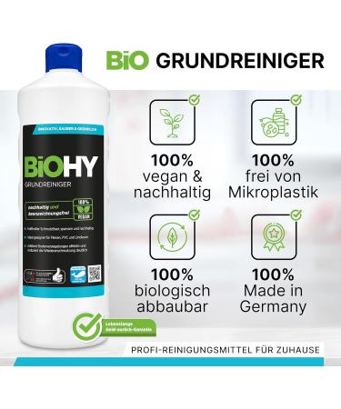 BiOHY Basic cleaner (1 litre bottle) | Removes stubborn grids and old care films - gently cleans all surfaces (Grundreiniger) - Buy Online on GoSupps.com