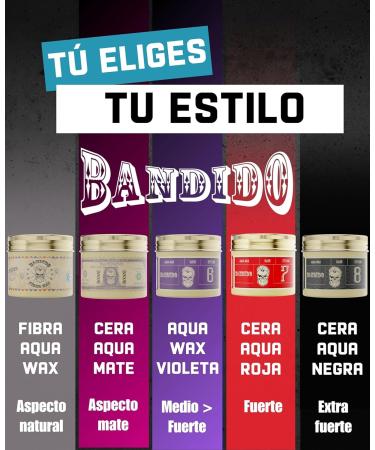  Bandido Bandido Hair Wax Blue 5 Men's medium hold hair wax shiny wet look Styling wax with fruity fragrance Styling fiber - Buy Online on GoSupps.com
