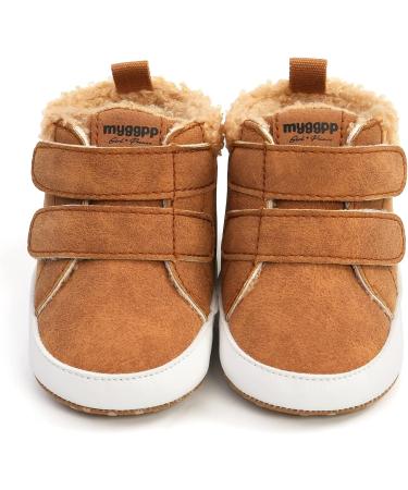 RVROVIC Baby Anti-Slip Sneakers | Soft Ankle Boots for Newborns | 6-12 Months | Brown - Buy Online on GoSupps.com
