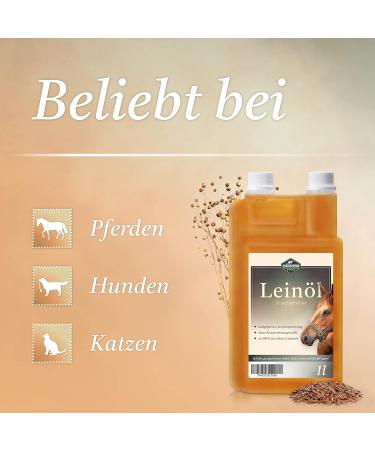 Martenbrown Cold-Pressed Flaxseed Oil 1 Litre for Horses and Dogs | First Pressed | 100% Pure Dosing Bottle No Additives | Food Supplement for Dry Food Canned Food - Buy Online on GoSupps.com