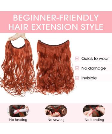 Silk-Co 50cm Hair Extensions for Women | Corrugated Secrets with Rubber Band & Wire | Orange-Red Synthetics - Buy Online on GoSupps.com