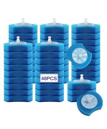 48PCS Upgraded Toilet Wand Refills, Disposable Toilet Brush Heads Compatible with clorox Toilet Wand Refills, Blue Toilet Bowl Wand Refills.