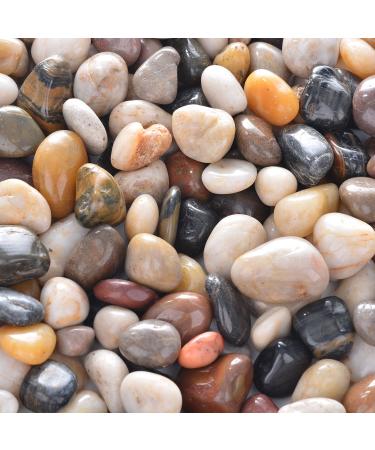 2.7lb River Rock Stones Pebbles - Natural Decorative Polished Mixed Pebbles Gravel, Small Decorative Polished Gravel,for Plant Aquariums, Landscaping, Ponds,terrariums Vase Fillers,DIY,Home Decor etc.