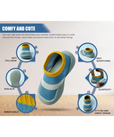 Dookeh Baby Shoes Soft Sole Sneakers | Boys Girls First Walking Shoes | Toddler Infant Sock Shoes 9-12 Months | Blue - Buy Online on GoSupps.com