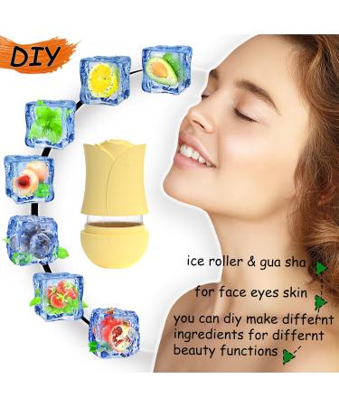 Keepaq Ice Scooter Face Eye Massager | Reusable Silicone Facial Roller for Pores & Skin Care | D-Yellow - Buy Online on GoSupps.com