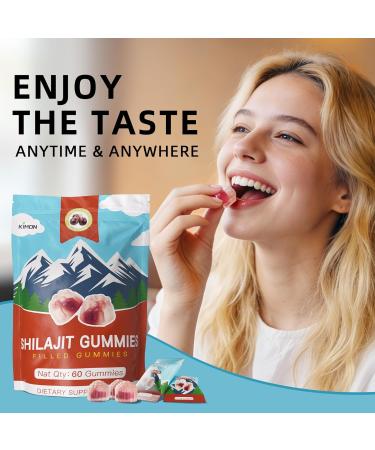 KIMON Himalayan Shilajit Gummies - Grape Flavor Natural Shilajit Gummies for Men & Women Energy Booster with Ashwagandha and 85+ Minerals 60 Gummies - Buy Online on GoSupps.com