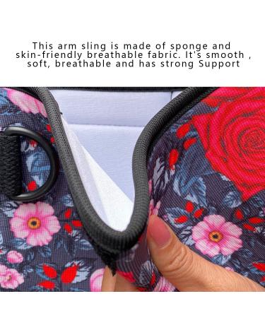 Soft Foam Arm Sling with Waist Belt for Women- Shoulder Immobilizer with Strong Support- Breathable Brace for Shoulder Injury - Red Rose - Buy Online on GoSupps.com