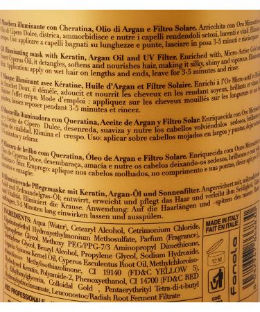 Fanola Oro Puro Keratin Argan Mask 1000ml - Illuminating Formula, 33.8 Fl Oz - Buy Online on GoSupps.com