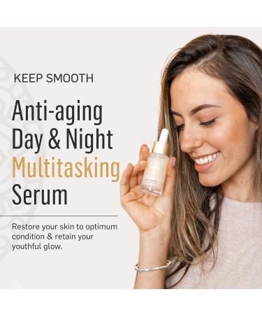 Kalaia Keep Smooth Anti-Aging Serum | 30 mL | Hyaluronic Acid & Vitamin C for Youthful Glow | Face Neck & Chest Skin Care - Buy Online on GoSupps.com
