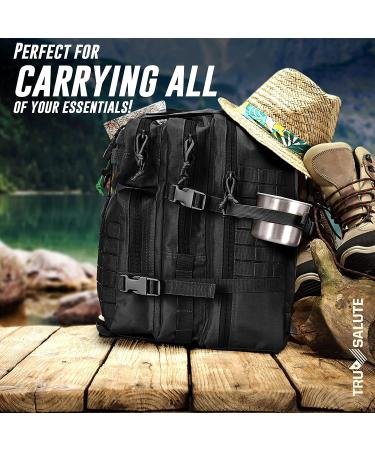 Tru Salute Military Tactical Backpack - Large Army 3 Day Assault Pack Molle Bugout Bag Rucksack (Black) - Buy Online on GoSupps.com