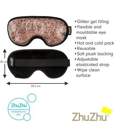 Zhu-Zhu Glitter Gel Hot & Cold Eye Mask - Therapeutic Soothing Relief for Migraines Sinus Pain Tension Headaches Allergies Puffy and Tired Eyes - Rose Gold Rose Gold Glitter - Buy Online on GoSupps.com