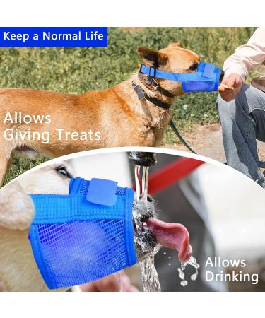 Buy Yaodhaod Blue Dog Muzzle - Breathable Nylon-Mesh Adjustable Comfortable for Chewing & Barking | International Shipping - Buy Online on GoSupps.com