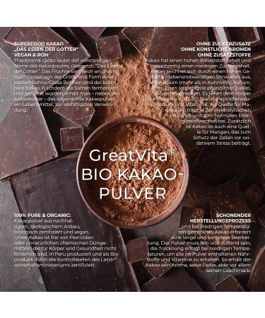 GreatVita Organic Cocoa Powder 800g | Pure Raw Powder for Drinks & Baking | Natural Additive-Free - Buy Online on GoSupps.com