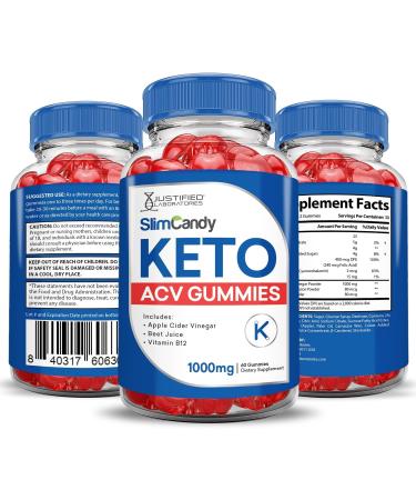 (3 Pack) Slim Candy Keto ACV Gummies Advanced Formula 1000MG SlimCandy Keto Gummies Apple Cider Vinegar Formulated with Pomegranate Beet Juice Powder B12 Vegan Non GMO 180 Gummys 60 Count (Pack of 3) - Buy Online on GoSupps.com