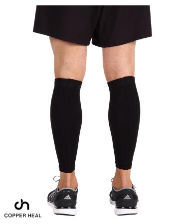 COPPER HEAL Calf Compression Sleeves - 1 Pair for Muscle Strains | International Shipping Available - Buy Online on GoSupps.com