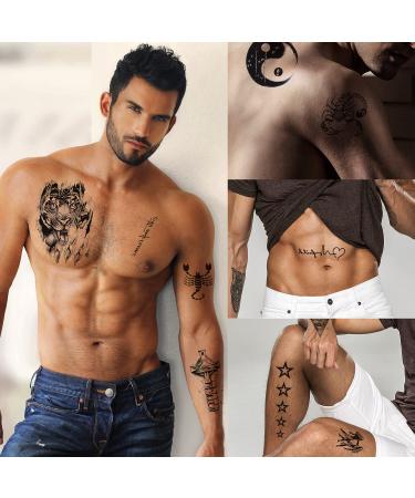 Zayvor 45 Sheets Temporary Tattoos - Waterproof 3D Tiny Black Handrawn Designs for Men and Women - Skull, Tribal, Maori, Tiger, Lion - Realistic Fake Body Art Sticker Set - Buy Online on GoSupps.com