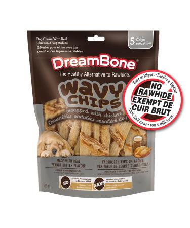 DreamBone Chicken Wrapped Wavy Peanut Butter Chips 5ct 75g