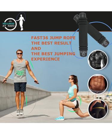 Fast36 Adjustable Jump Rope for Adults - Professional Fitness & Weight Loss | Memory Foam Handles & Ball Bearings - Perfect for Boxing & Training - Buy Online on GoSupps.com