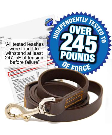 Logical Leather 4 Ft Dog Training Leash - Heavy Full Grain Brown Leather Lead - Buy Online on GoSupps.com