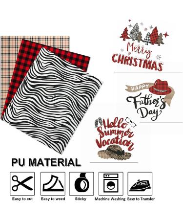 Buffalo Plaid Leopard Heat Transfer Vinyl Bundle - 12 Sheets Iron-on Patterned PU White HTV for Cricut - Perfect for T-Shirts, Crafts & More (12''X10'') - Buy Online on GoSupps.com